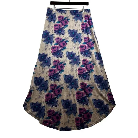 Threads‎ 4 Thought Organic Cotton Y2K High-Low Skirt Sz L Painterly Floral Print - Picture 4 of 6